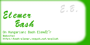 elemer bash business card